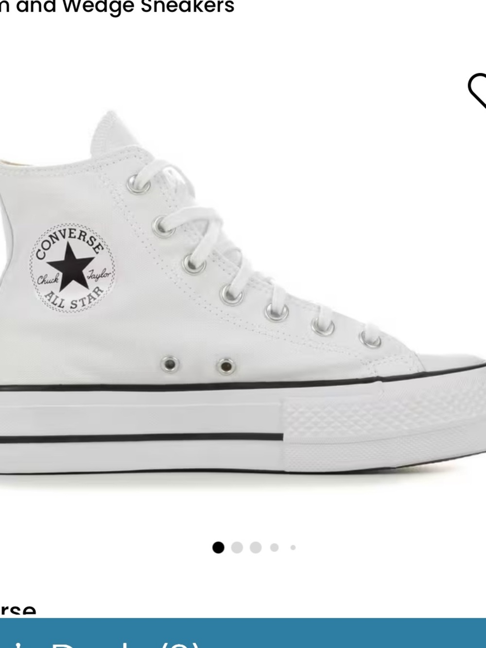 Converse White High-Top Platform Chuck Taylor Sneakers
